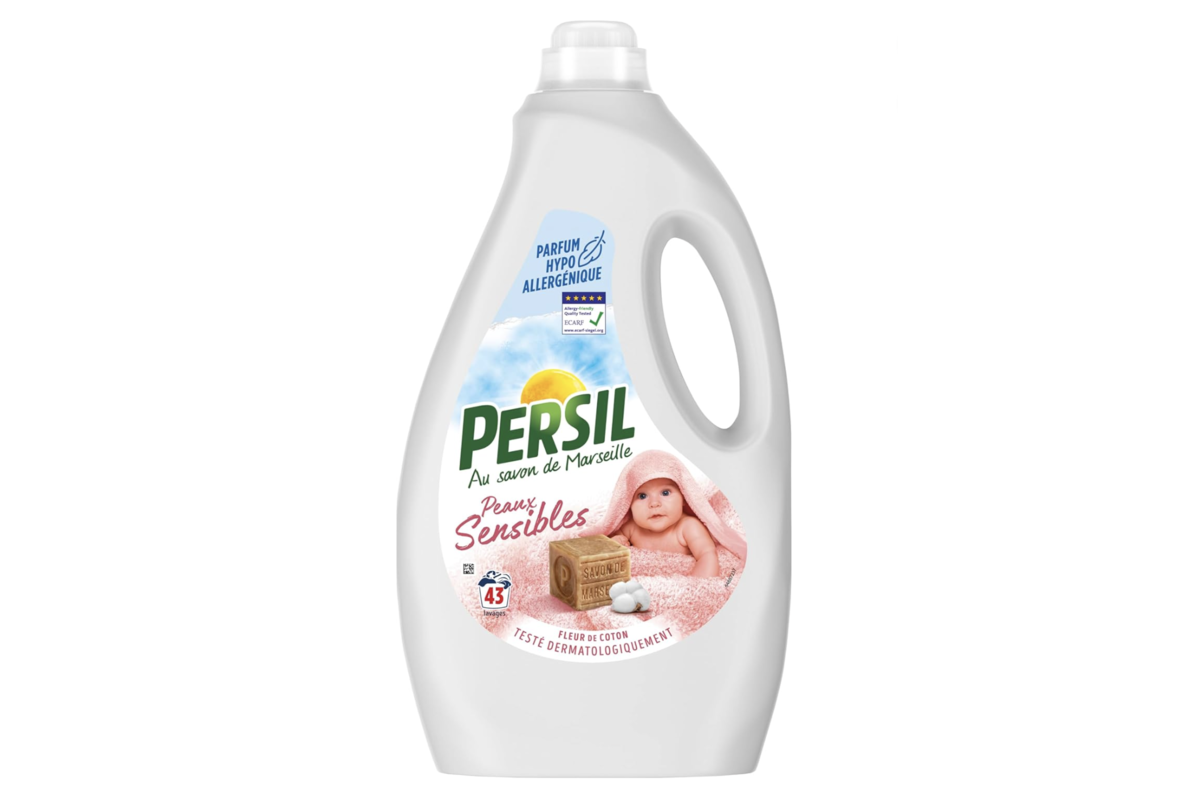 Persil Lessive Liquide Peaux Sensibles Fleur de Coton 43 lavages 1,81L Amazon -34 pourcent mai 2026