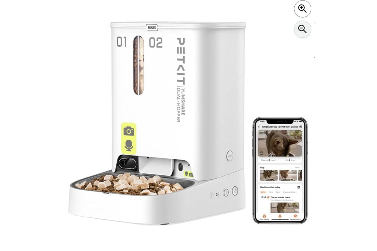 PETKIT distributeur automatique croquettes chat caméra HD 1080P vision nocturne Wi-Fi double trémie 5L Amazon mai 2026