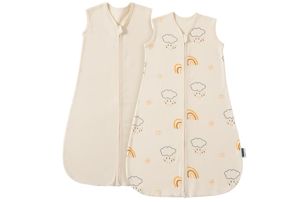 PewinGo sac de nuit gigoteuse bebe lot 2 0.5 TOG coton beige 0-6 mois double fermeture eclair