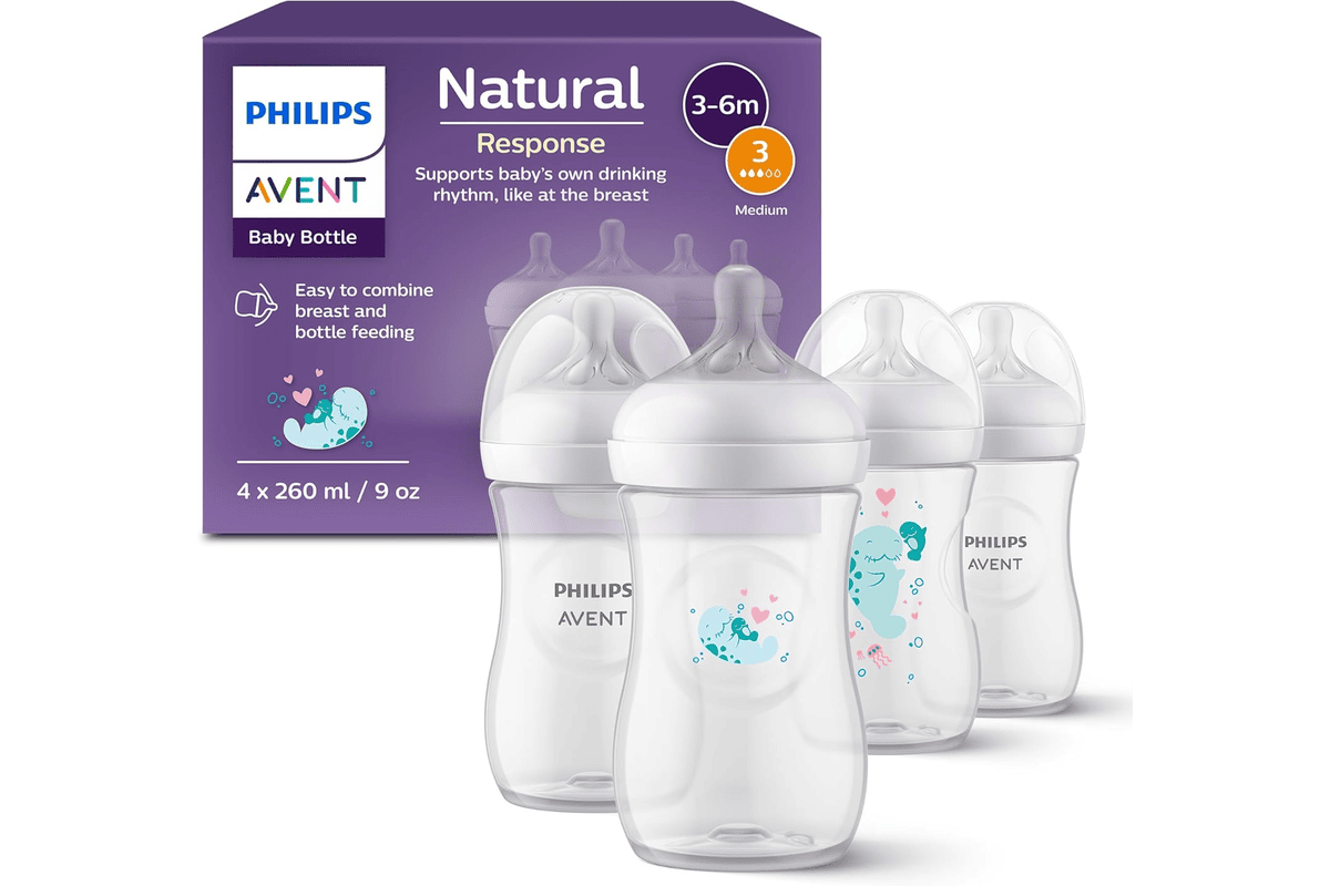 Philips Avent Natural Response coffret cadeau 4 biberons 260 ml tétines T3 1 mois plus SCY903/61