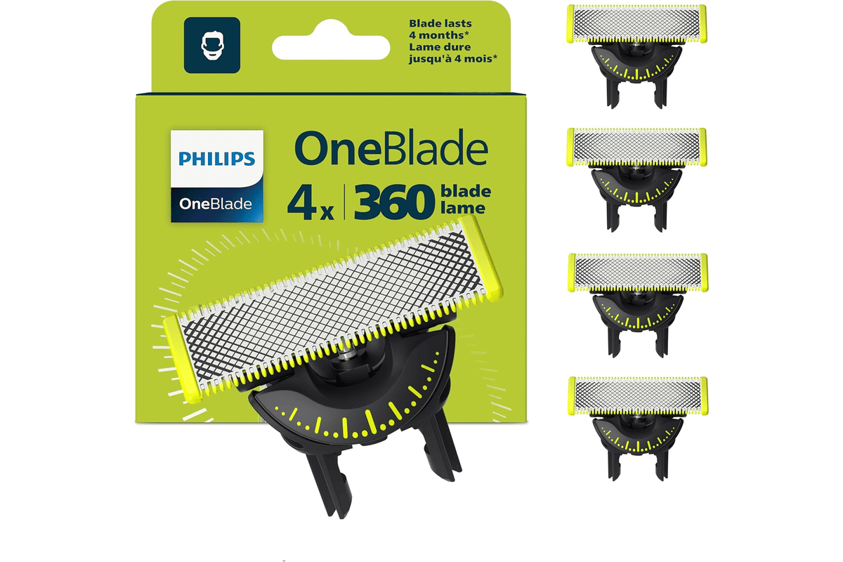 Philips OneBlade 360 lames QP440/50 pack 4 lames de rechange OneBlade 29,99 € bon plan Amazon