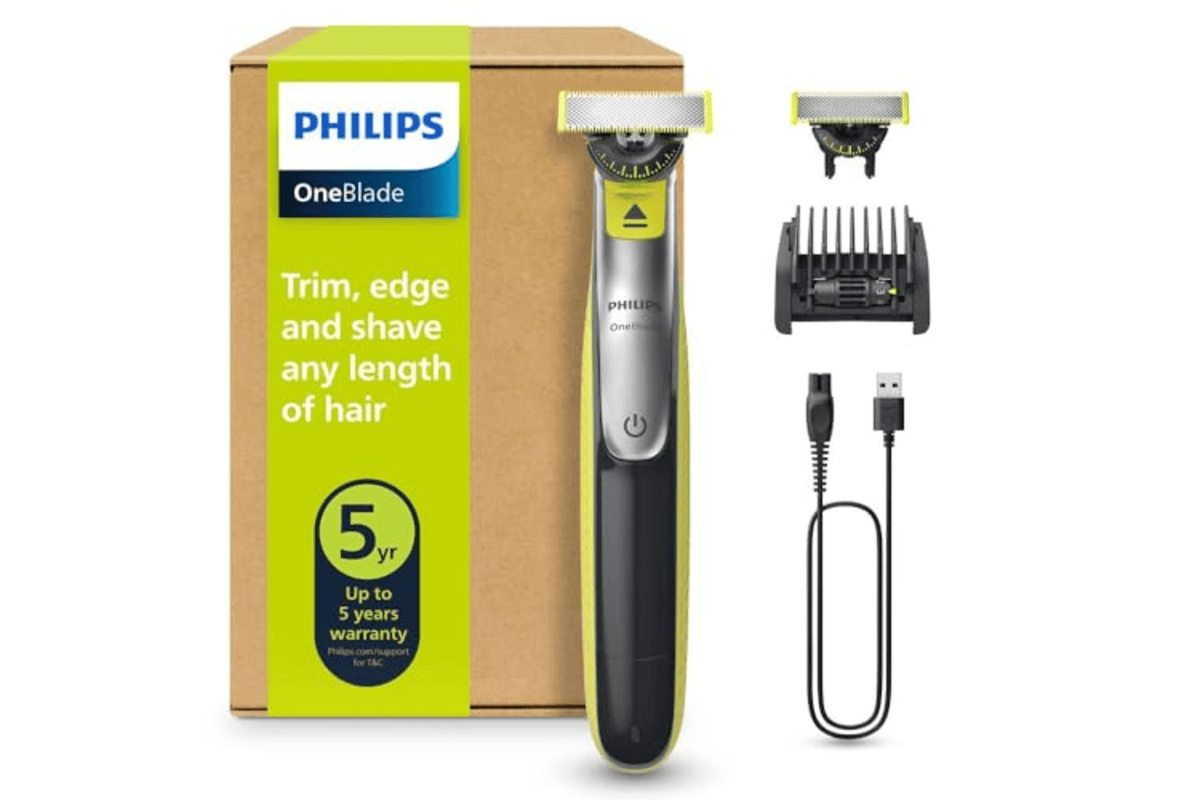 Philips OneBlade 360 QP2734 rasoir tondeuse barbe électrique hybride visage lames 360 rotatives sabot 5 en 1 noir charge USB rase taille stylise tous poils 29,99 € Amazon