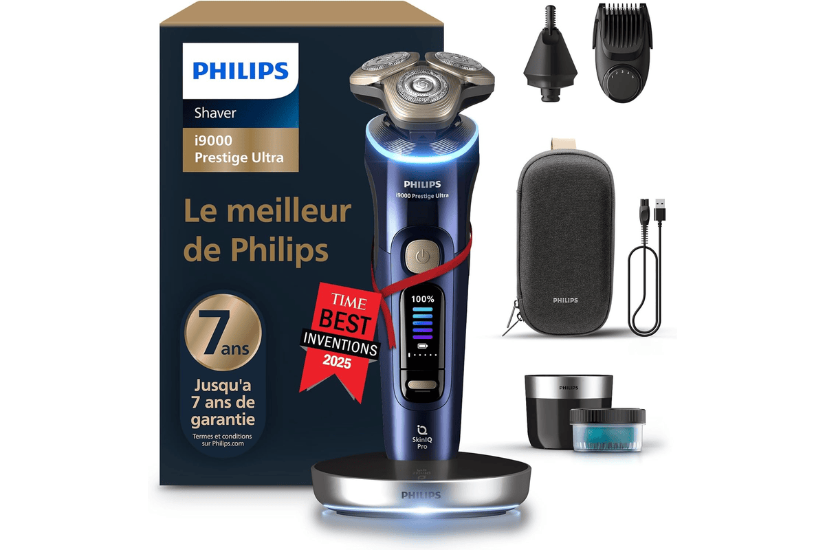 Philips Rasoir i9000 Prestige Ultra électrique 100% étanche avec technologie Skin IQ Pro Système Triple Lift Cut et lames NanoTech rotatives