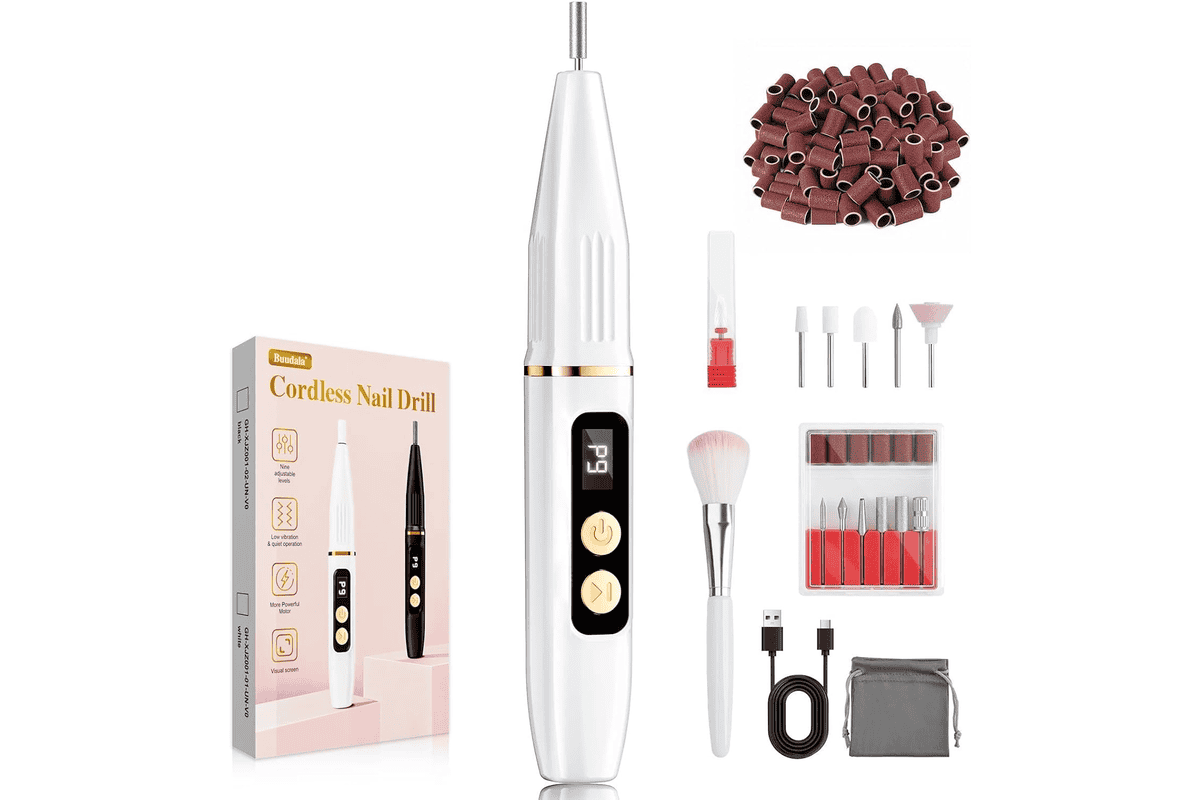 Ponceuse ongles 35000 RPM sans fil 12 embouts LED LCD bon plan Amazon juin 2026 prix promo 14,56 euros