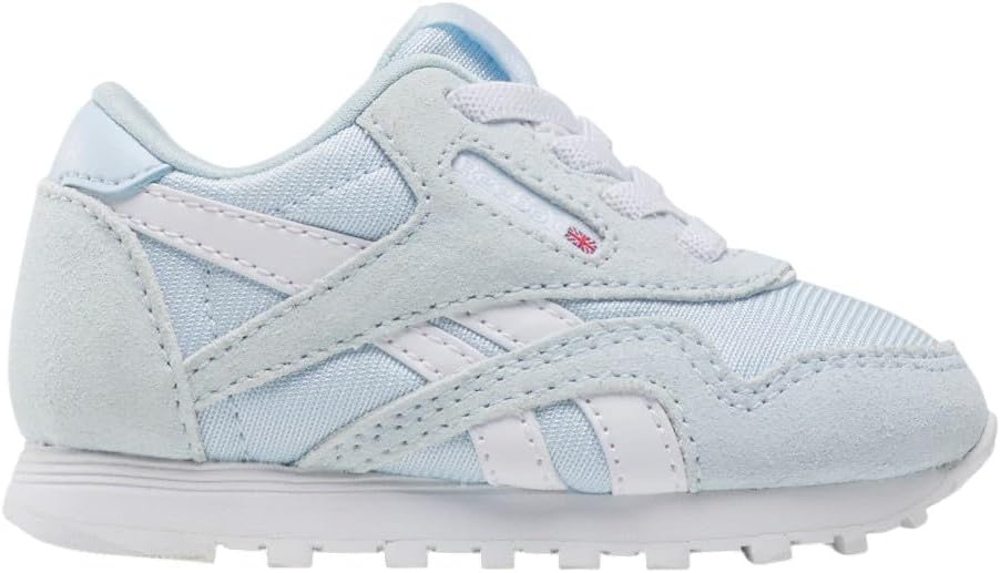 Baskets mixtes enfant Reebok CL Nylon bleu clair et blanc