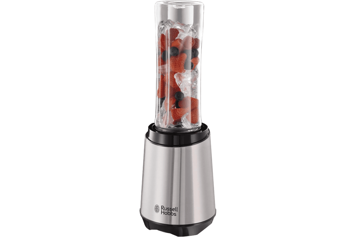 Russell Hobbs Blender Portable 23472-56 mini mixeur rose et noir rechargeable avec gourde transportable pour smoothies