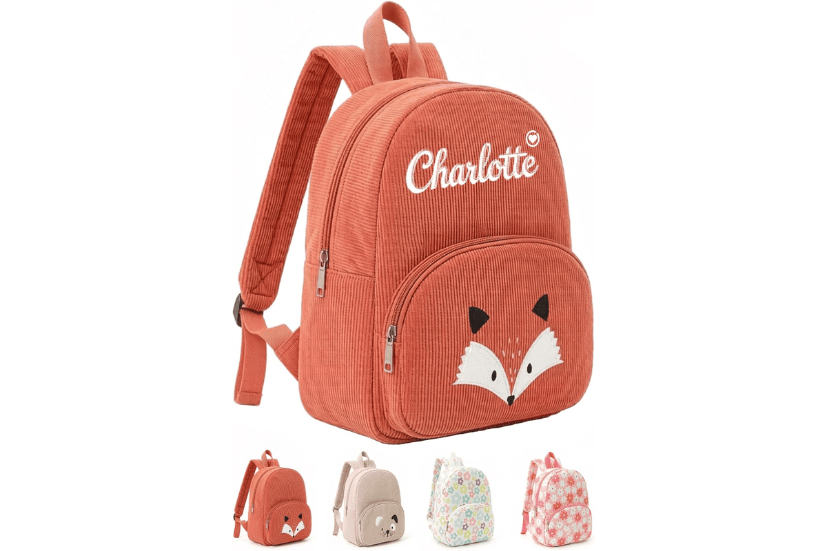 Mini sac à dos enfant fille personnalisé broderie prénom logo style Kawaii rose pastel maternelle primaire 14,99 € Amazon