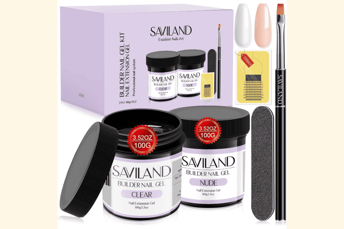 Saviland Gel Construction Ongle UV Kit 2×100g bon plan Amazon juin 2026 prix promo 29,76 euros