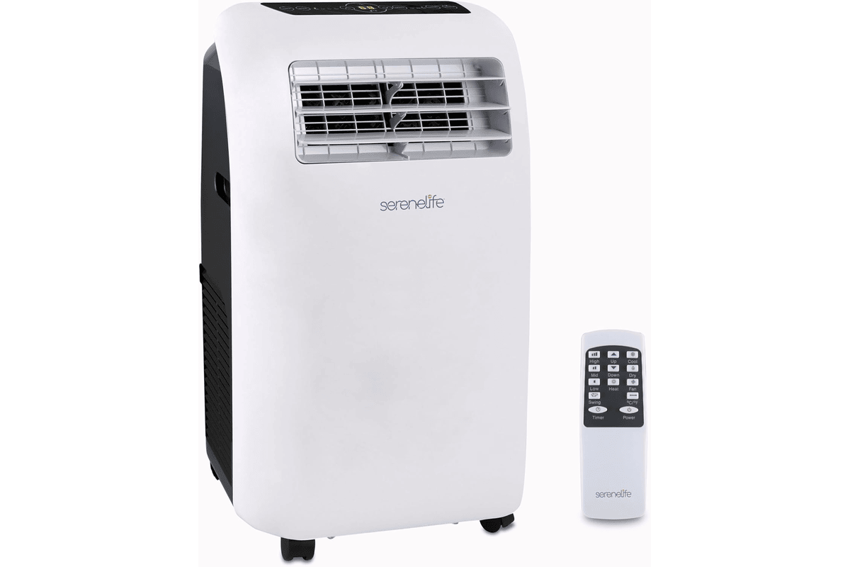 SereneLife Climatiseur mobile silencieux 7 000 BTU 3-en-1 (clim + ventil + déshum) Amazon 259,99 euros juillet 2026 bon plan