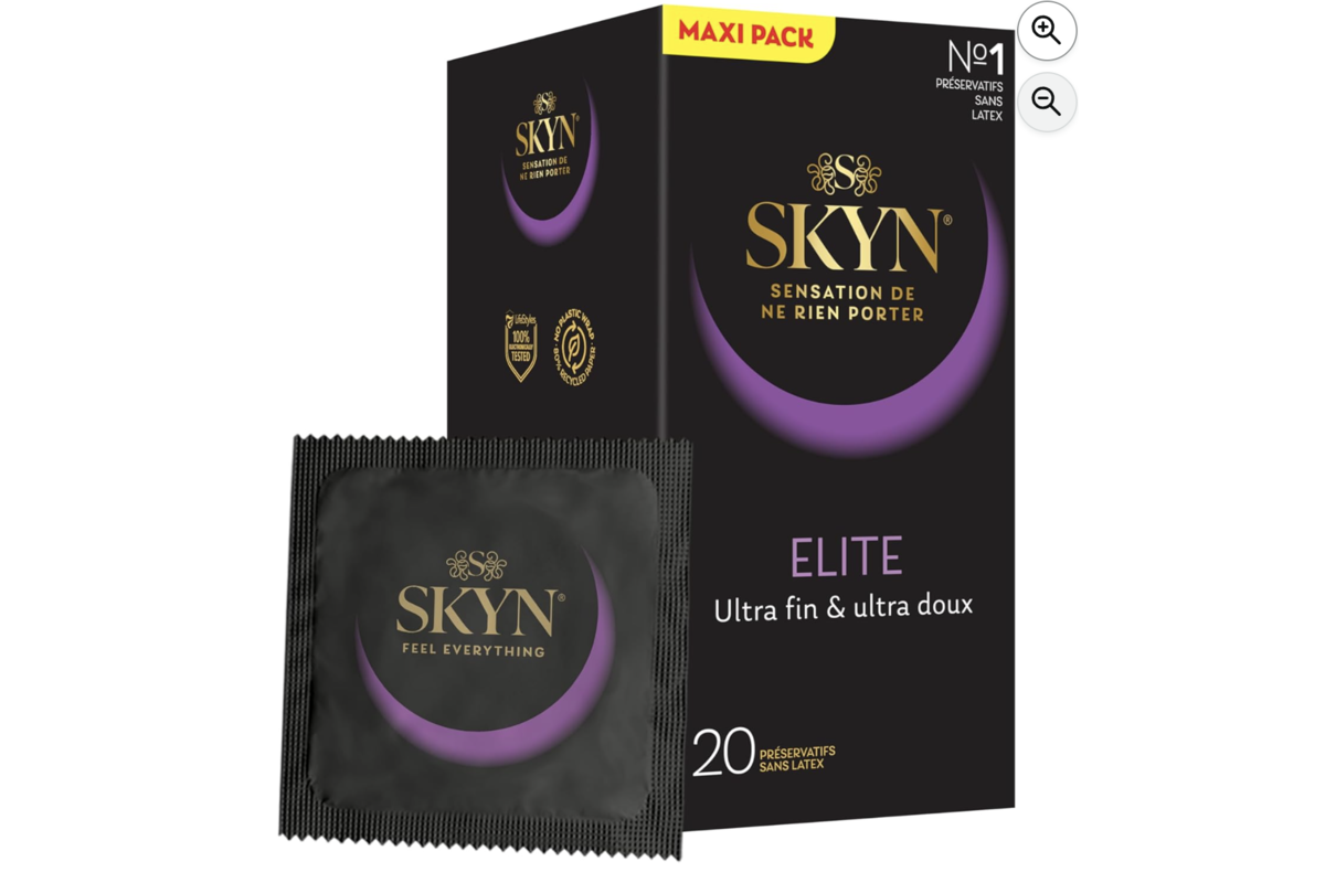 Skyn Elite lot 20 préservatifs sans latex Skynfeel ultra-fins polyisoprène taille régulière 53mm Amazon -40 pourcent mai 2026