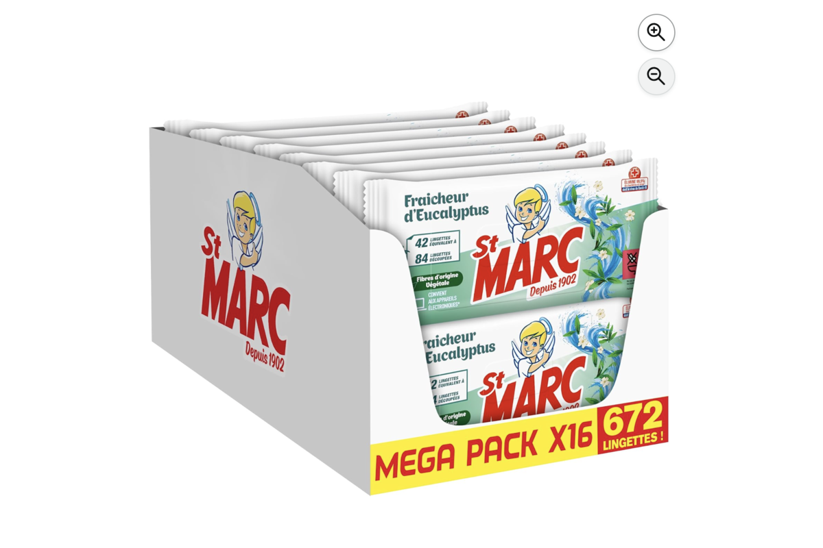 St Marc lingettes désinfectantes huile essentielle eucalyptus lot 672 lingettes Amazon -30 pourcent mai 2026