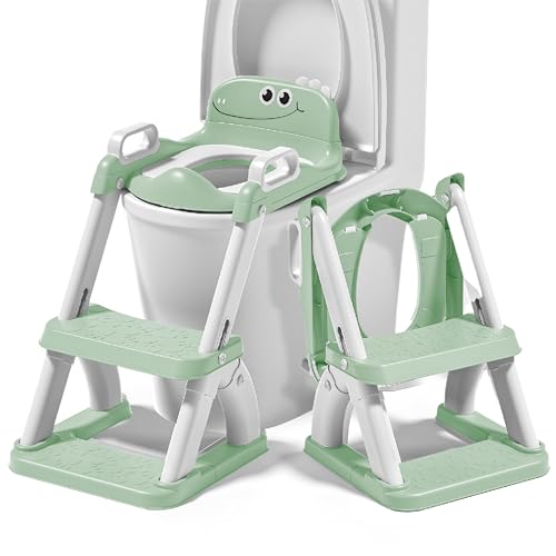 Réducteur de toilette vert SUPERBE BEBE avec marche et poignées