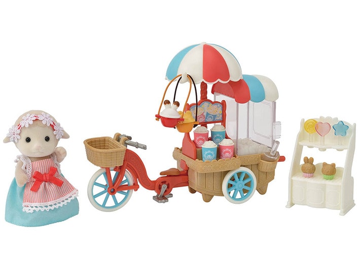 Maman Mouton Sylvanian Families avec son tricycle, son stand de popcorn et ses accessoires