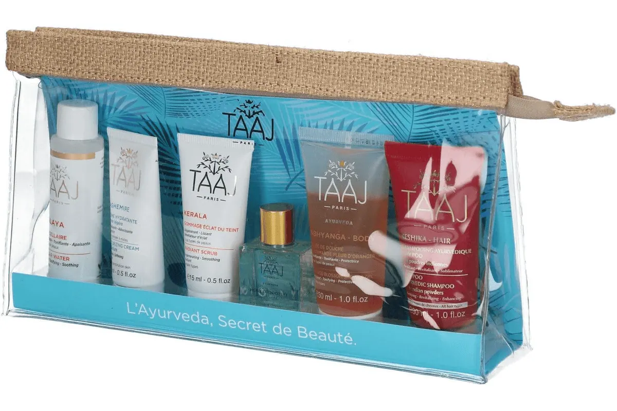 TAAJ Trousse L'Ayurveda Secret de Beauté 6 soins routine démaquillage nettoyant gelée mousse hydratant soin cheveux bon plan Amazon