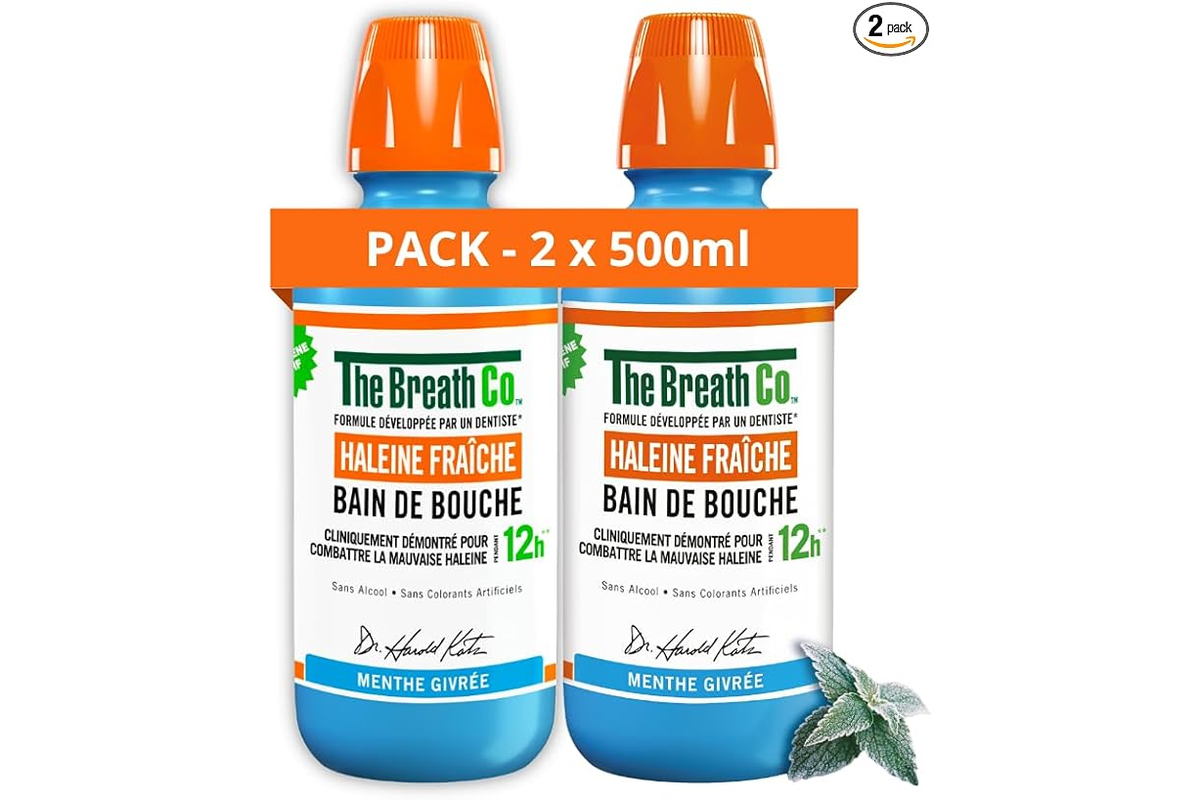 Lot de deux bains de bouche The Breath Co Menthe Givrée 500 ml
