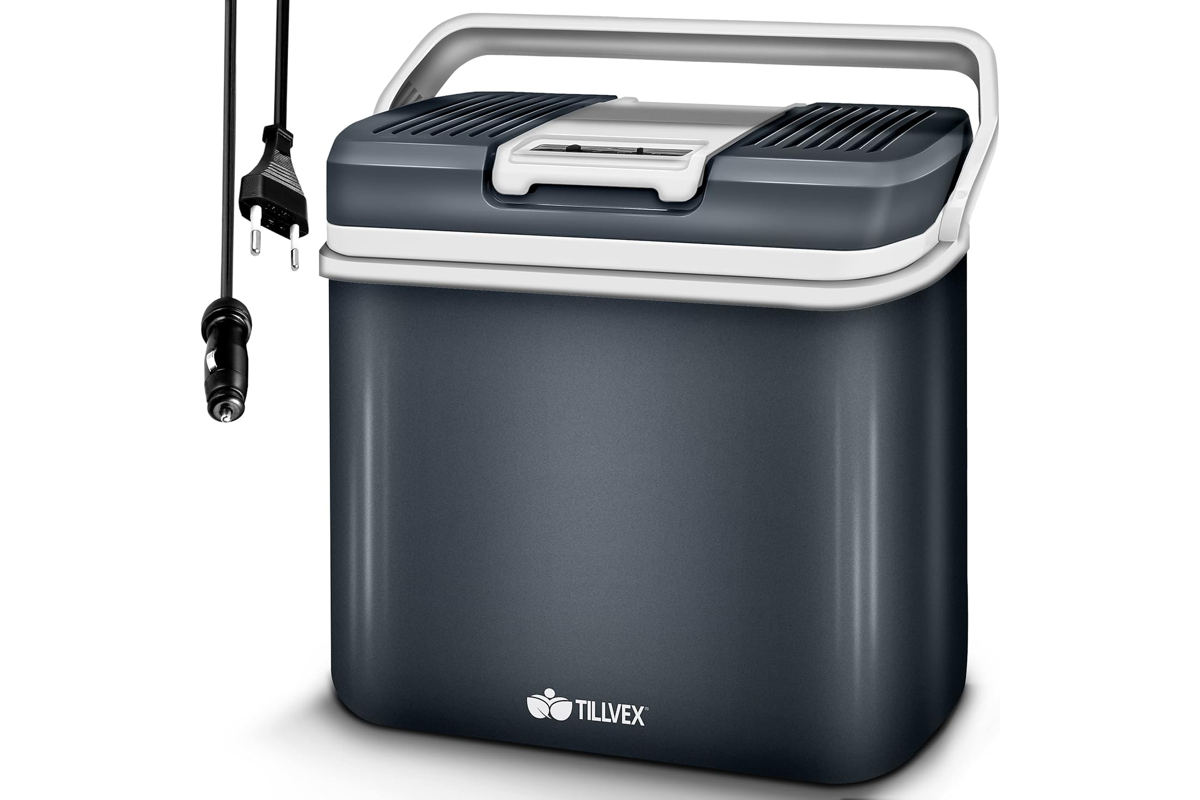 Bon plan Amazon tillvex glaciere electrique 24L mini frigo chaud froid 12V 230V mode ECO gris mai 2026