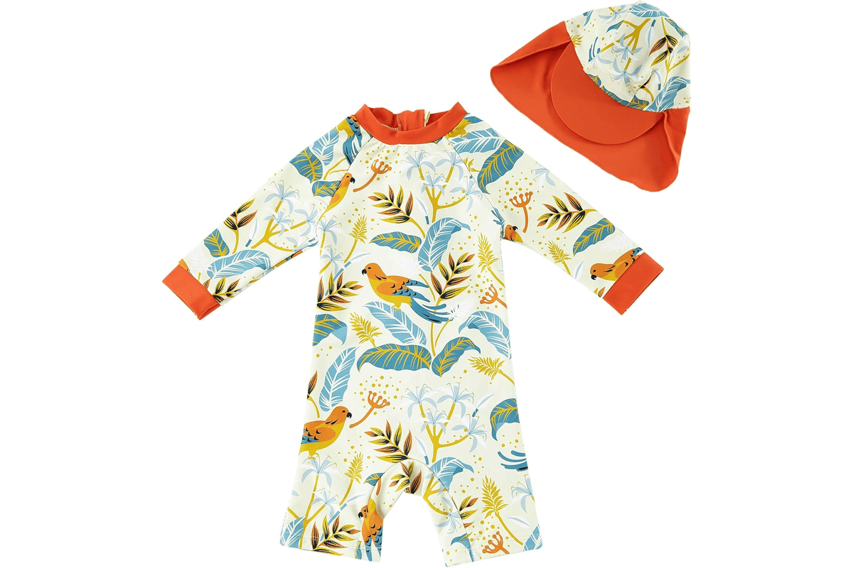 Bon plan Amazon upandfast Maillot de Bain Bébé garçon manches longues une pièce chapeau soleil inclus UPF 50 plus fermeture éclair 19,19 euros au lieu de 23,99 euros mai 2026