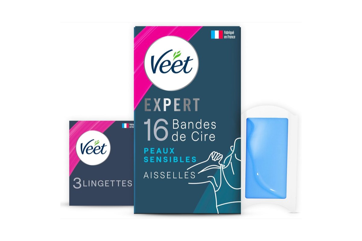 Bon plan Amazon Veet EXPERT 16 bandes cire froide aisselles peaux sensibles epilation longue duree mai 2026