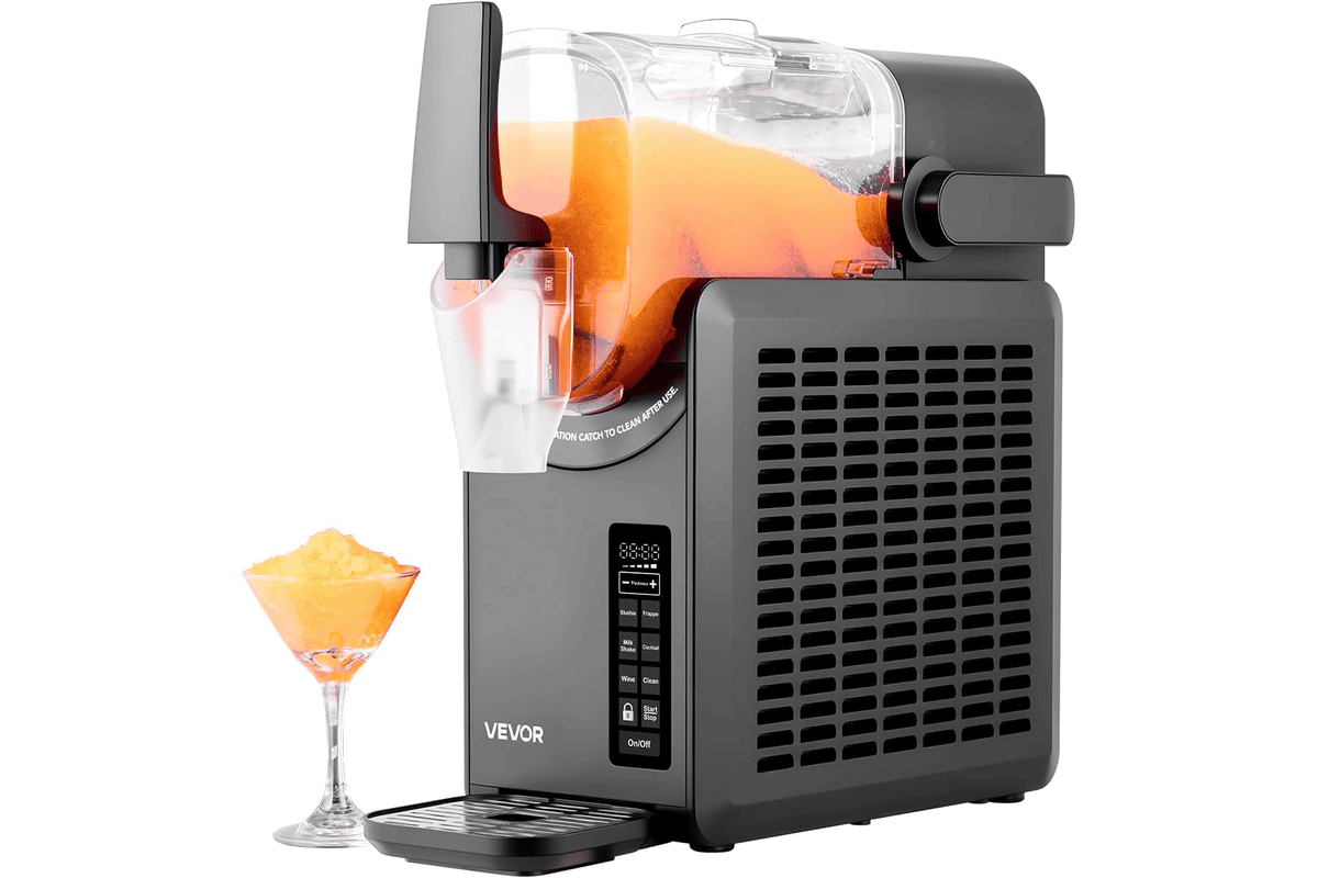 VEVOR Machine à Granité 2,6 L noire avec 5 programmes préréglés pour boissons glacées granitas margarita smoothies fonction autonettoyante