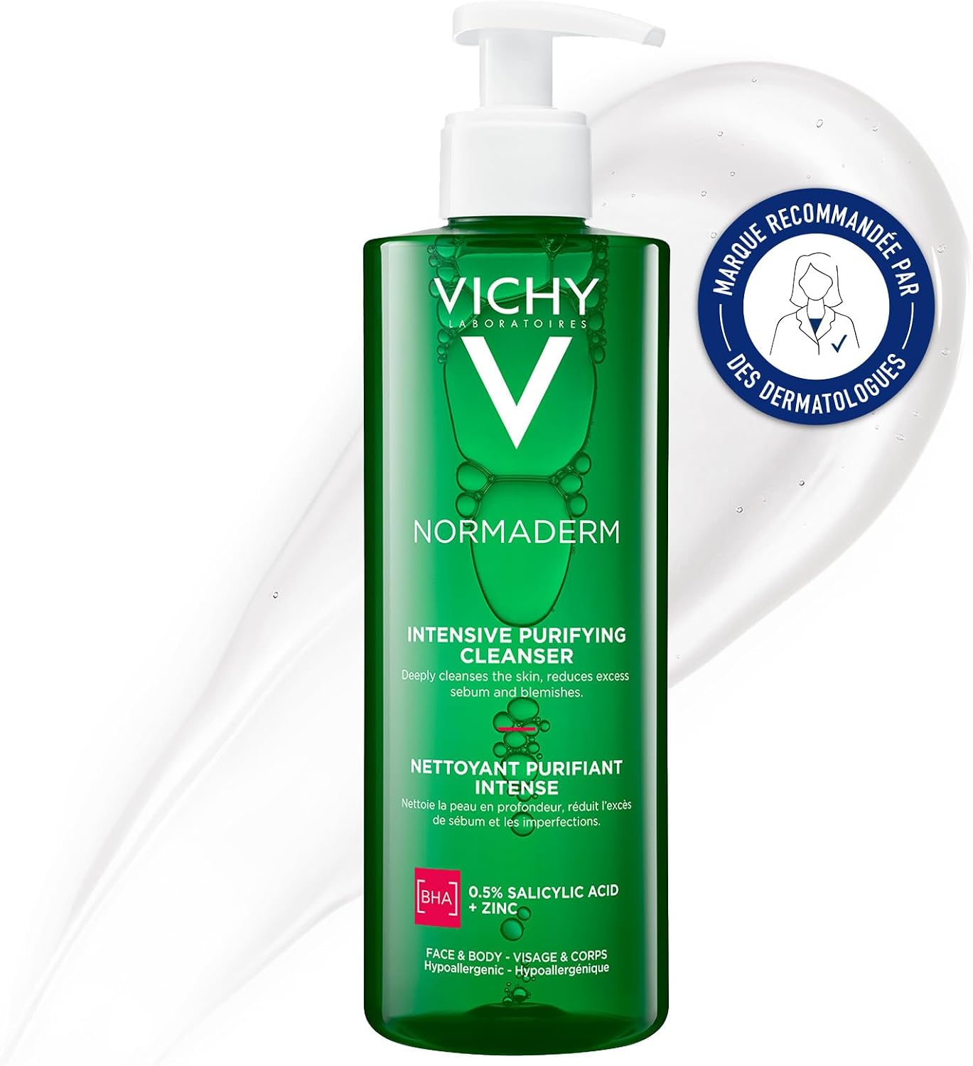 Flacon pompe Vichy Normaderm gel nettoyant purifiant 400 ml