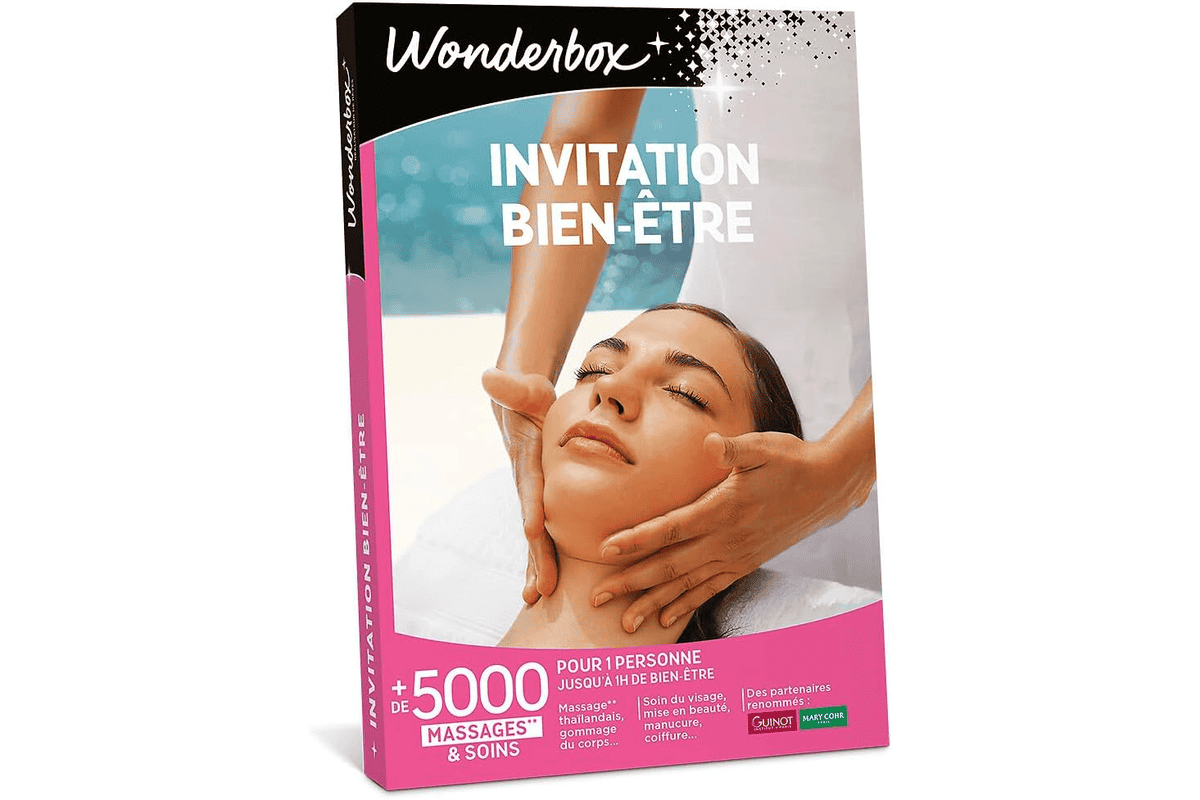 Wonderbox Invitation au Bien-Être coffret cadeau spa soins visage gommage bon plan Amazon