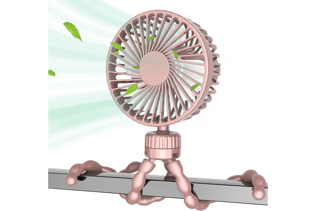 YACAISI mini ventilateur main poussette bébé portable rose rechargeable USB 3 vitesses rotatif flexible bon plan Amazon