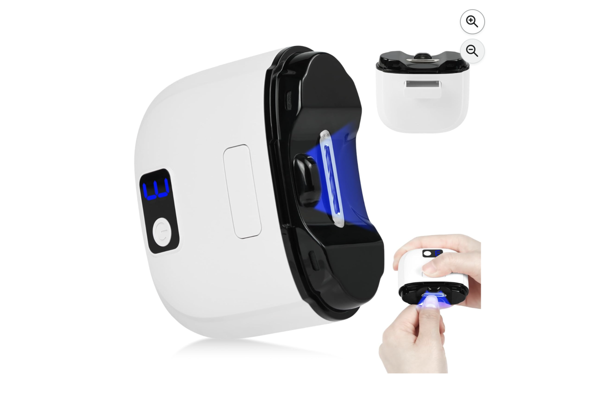 AOOWU coupe-ongles électrique 2 en 1 blanc avec écran LED et lumière intégrée