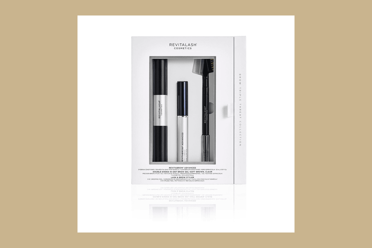 Coffret Trio Essentiels Sourcils RevitaBrow sérum Advanced gel Hi-Def marron doux transparent Lash Brow Styler édition limitée 64,03 euros L'Atelier du Sourcil