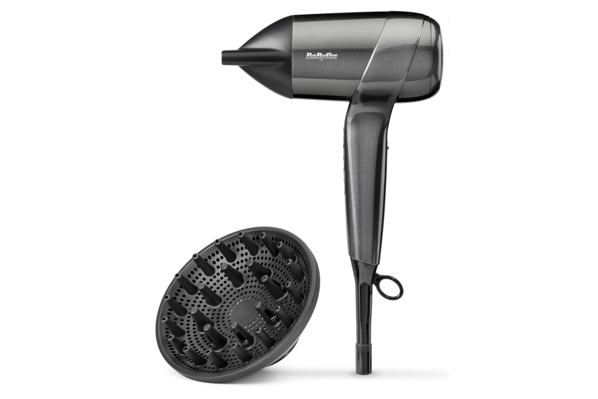 BaByliss Titanium Shine D6200DE sèche-cheveux argenté avec diffuseur