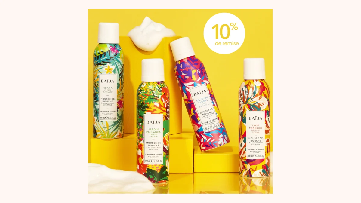Trio de mousses de douche colorées Baïja avec 10% de remise