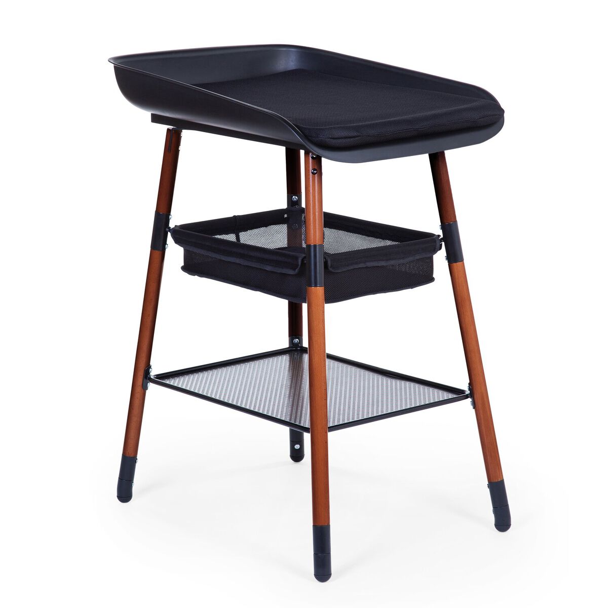 Table à langer Childhome Evolux en bois noyer et noir