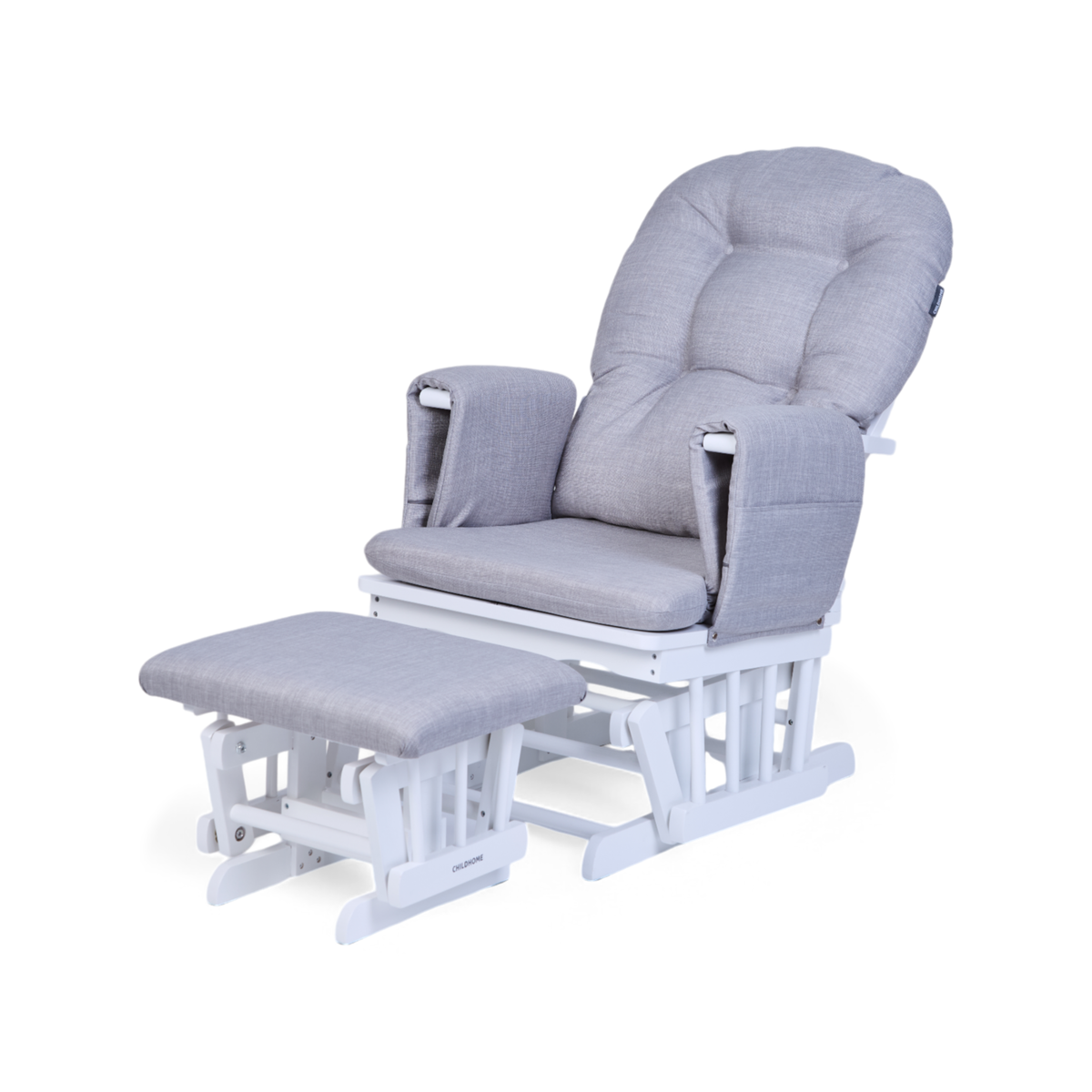 Fauteuil à bascule Childhome Canvas gris avec repose-pied assorti
