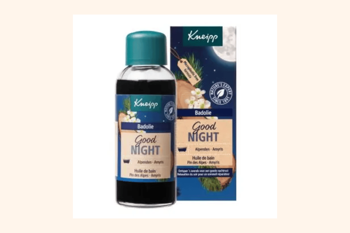 Kneipp Huile de Bain Good Night Pin des Alpes Amyris 100 ml rituel du soir sommeil réparateur Beauty Success 5,75 euros au lieu de 11,50 euros -50 %