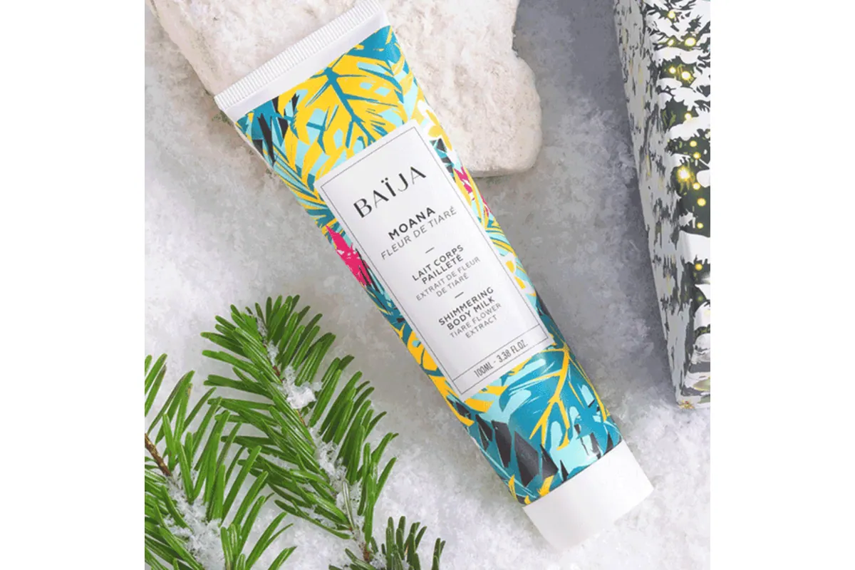 Lait corps pailleté BAÏJA MOANA fleur de tiaré shimmering body milk tube 100ml