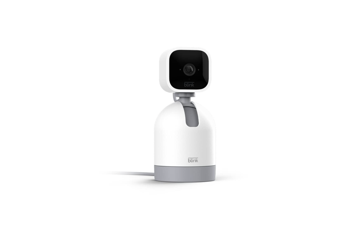 Blink Mini Pan-Tilt caméra surveillance intérieure rotative 360° blanche avec support pivotant