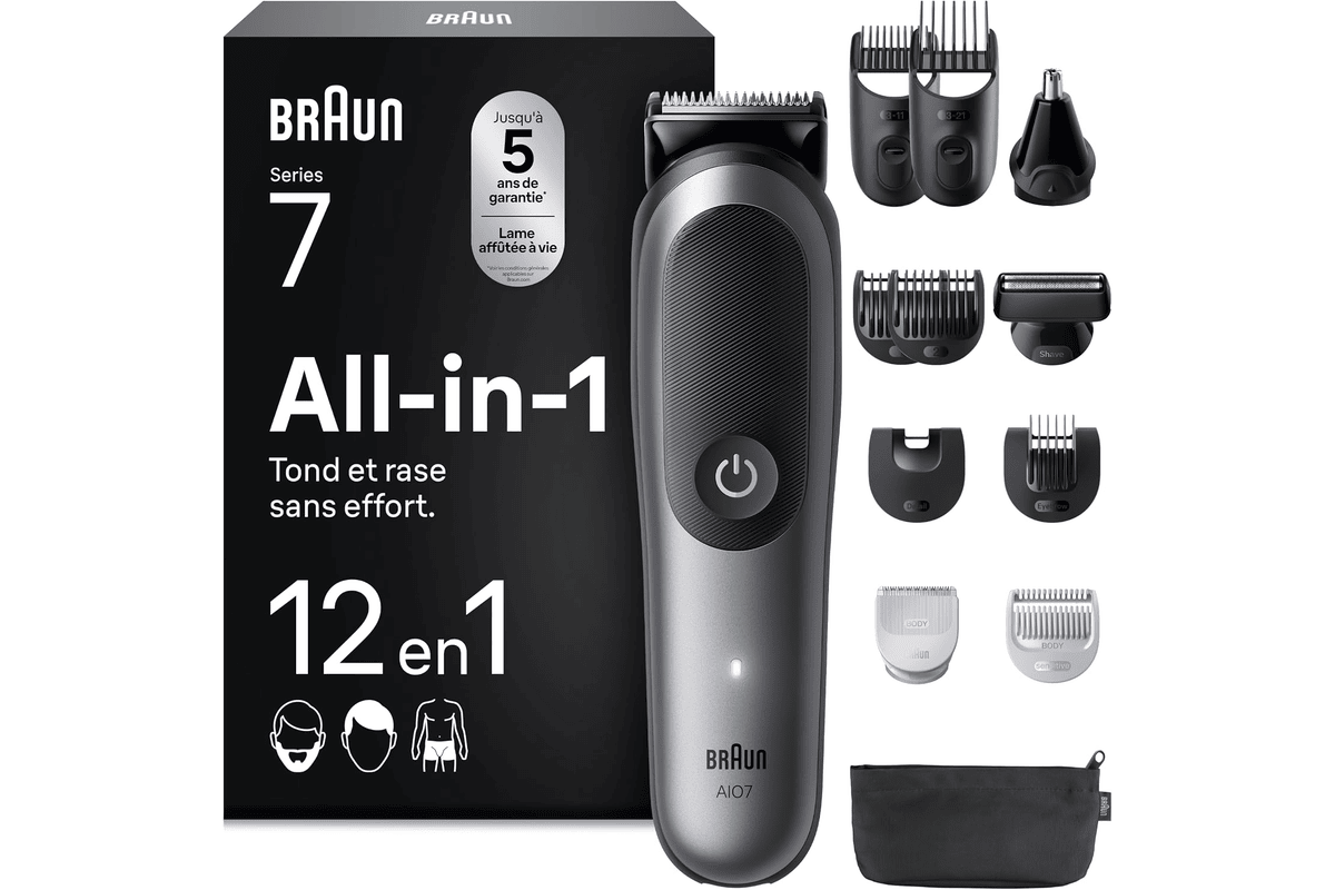 Braun Series 7 All-in-1 tondeuse 12 en 1 ProBlade AutoSense 120 min autonomie étanche barbe rasage homme 59,99 euros