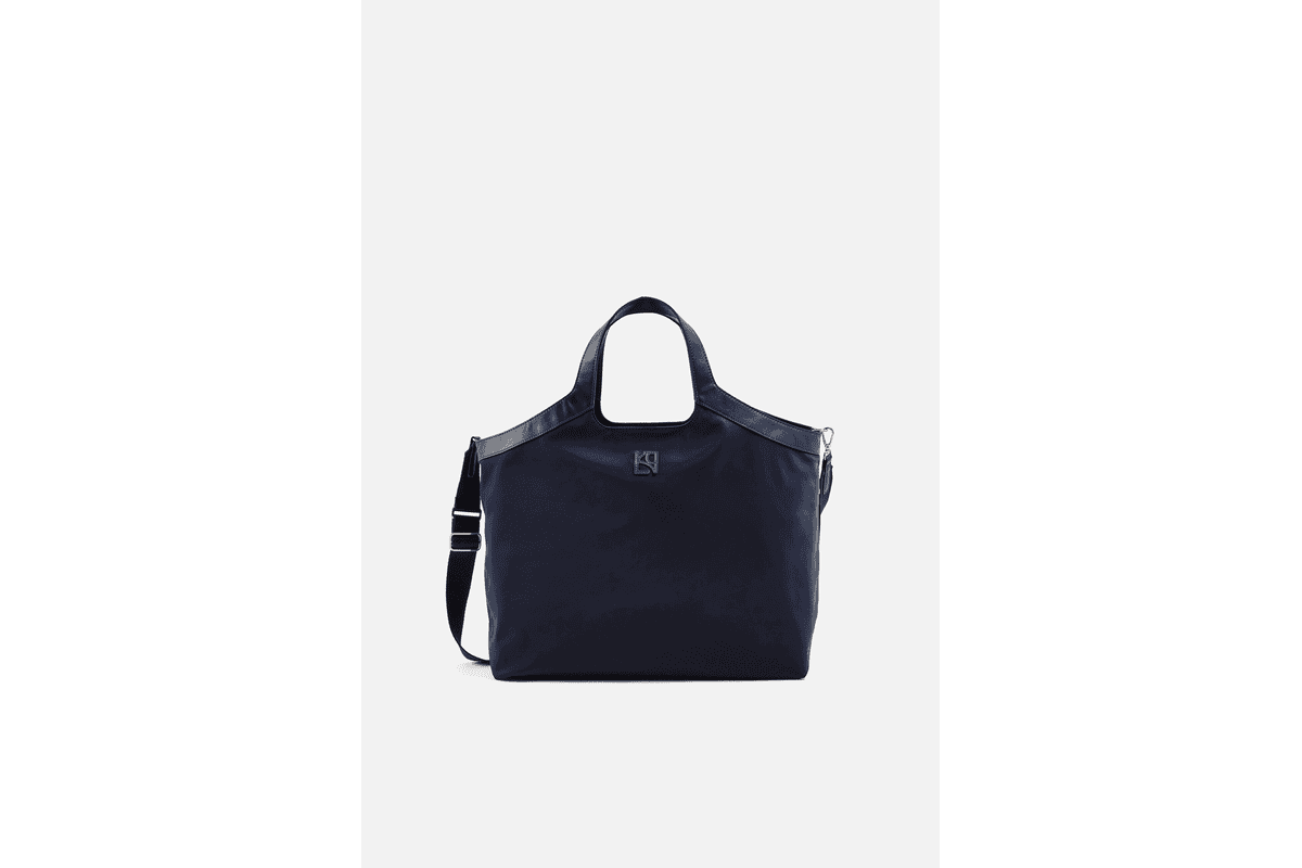Sac Sacha WK déperlant bleu marine Caroll, format weekend anses cuir