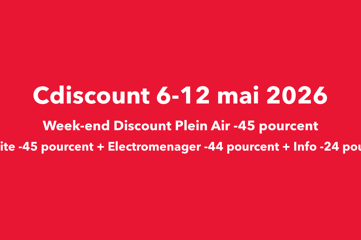Cdiscount semaine 12-20 mai 2026 aménagement extérieur Fête des Mères codes promo téléphonie Chromebook Philips
