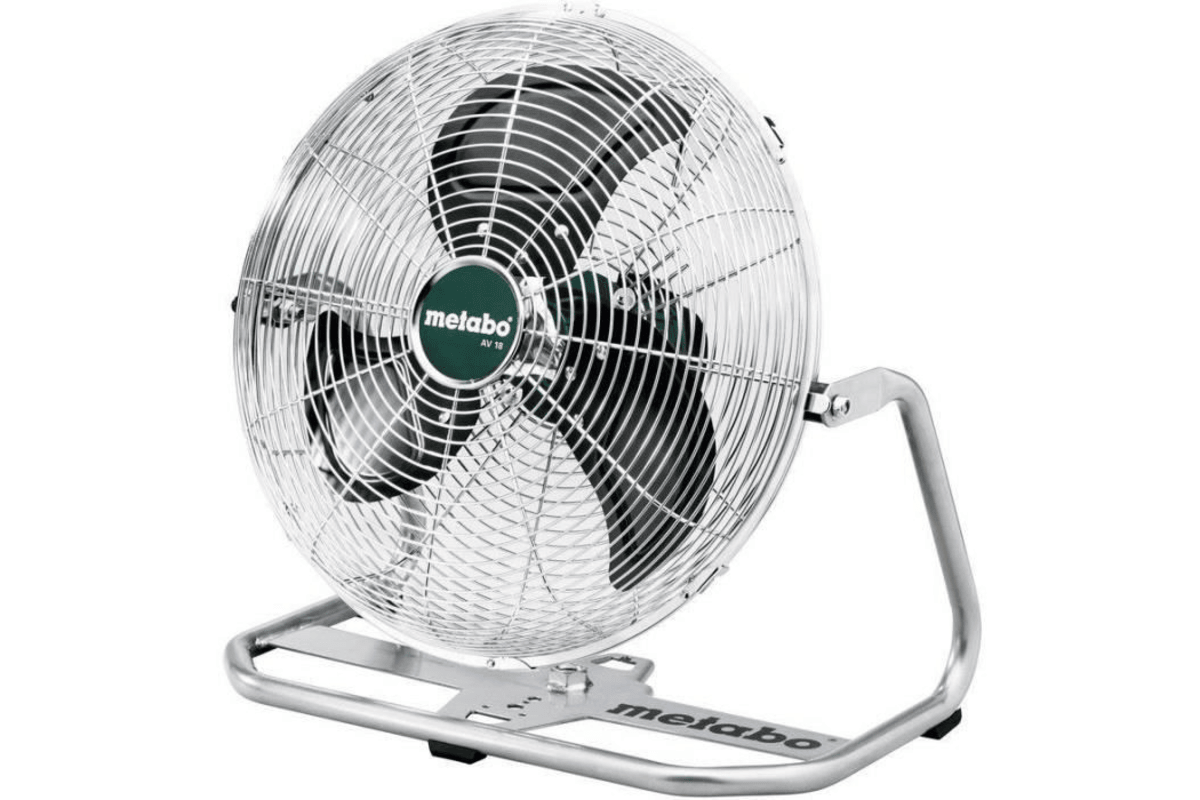 Metabo AV 18 — Ventilateur sans fil 18 V, 3 niveaux de vitesse, télécommande, gris Cdiscount 104,02 euros juillet 2026 bon plan