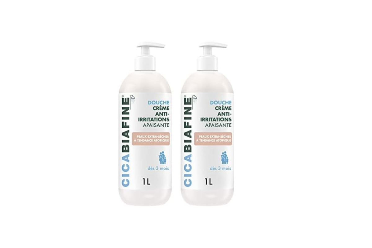 Cicabiafine douche crème anti-irritations apaisante lot de 2 flacons-pompes 1 litre peau atopique