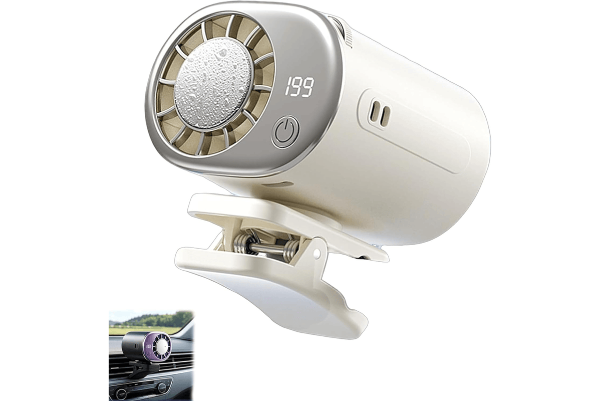 Climatiseur à clipser voiture ventilateur portable affichage LED compact rafraîchissement habitacle passagers