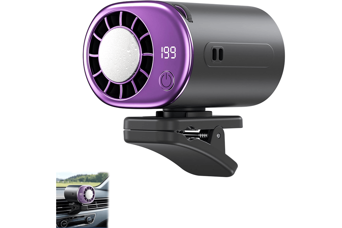 Climatiseur à clipser voiture ventilateur portable 2026 affichage LED tête semi-rabattable mini-prix rafraîchir habitacle
