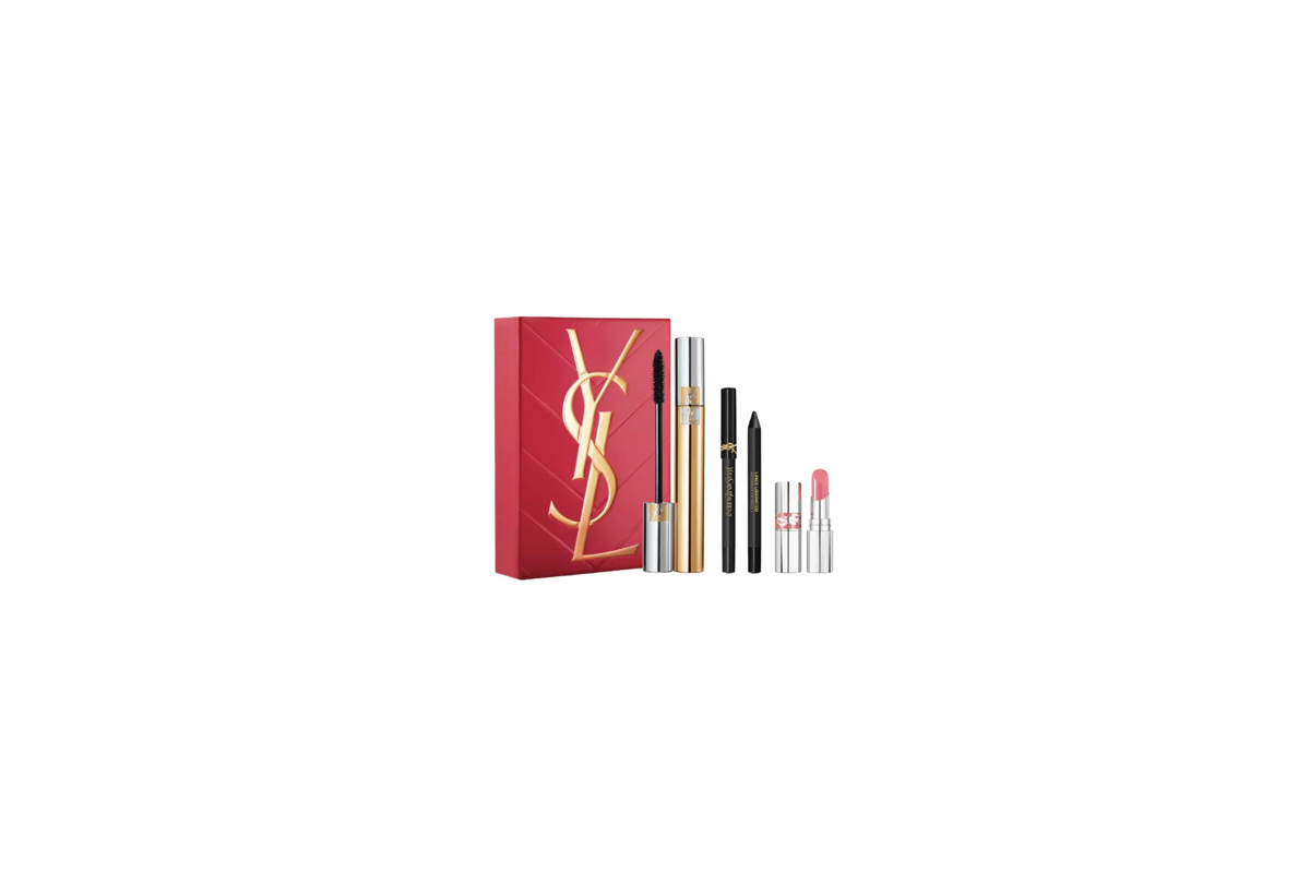 Bon plan Coffret YSL Yves Saint Laurent Mascara Volume Effet Faux Cils crayon Lines Liberated rouge a levres Loveshine boite rouge 37 euros mai 2026