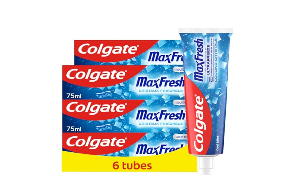 Colgate Max Fresh menthe fraiche lot 6 tubes 75ml cristaux fraicheur dentifrice