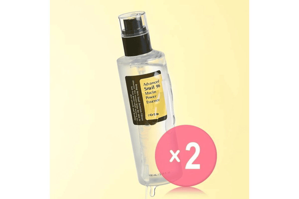 Duo COSRX Advanced Snail 96 Mucin Power Essence 2 x 100 ml en promo -36 % à 37,81 € sur YesStyle sérum mucine escargot K-beauty coréenne