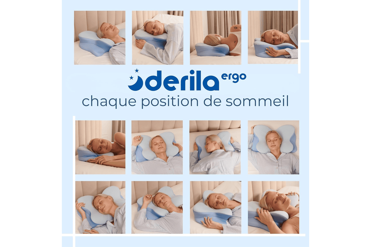 Derila Ergo oreiller papillon mémoire de forme cervical rafraîchissant dormeurs côté dos ventre 49,99 € Amazon