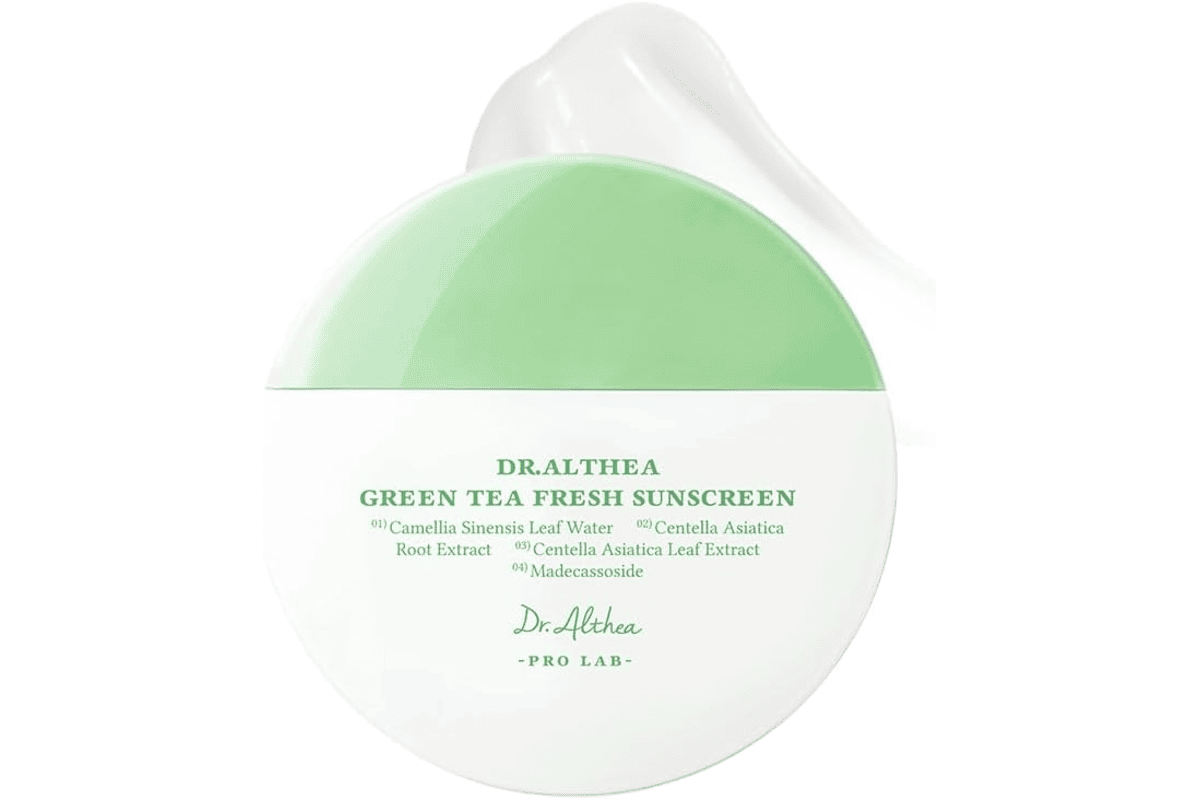 Dr Althea Green Tea Fresh Sunscreen K-Beauty protection solaire legere peaux sensibles centella apaisante rafraichissante