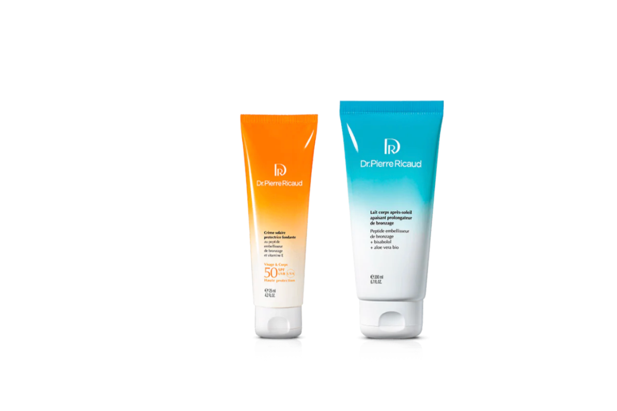 Bon plan Dr Pierre Ricaud soins solaires -50% crème solaire SPF 50 sérum activateur bronzage lait corps après-soleil prolongateur peptide bisabolol aloe vera bio mai 2026