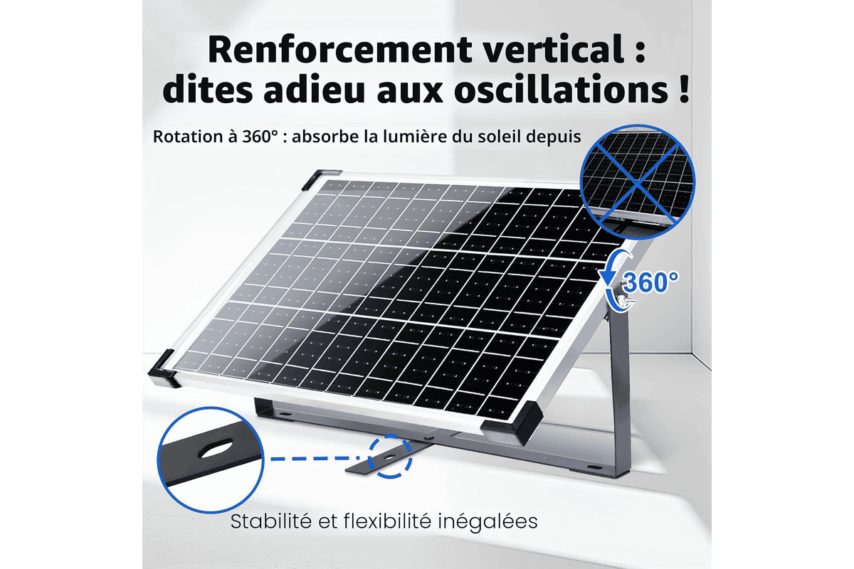 ECO-WORTHY kit panneau solaire 25 W 12 V monocristallin support de montage câble SAE contrôleur de charge 49,99 € Amazon