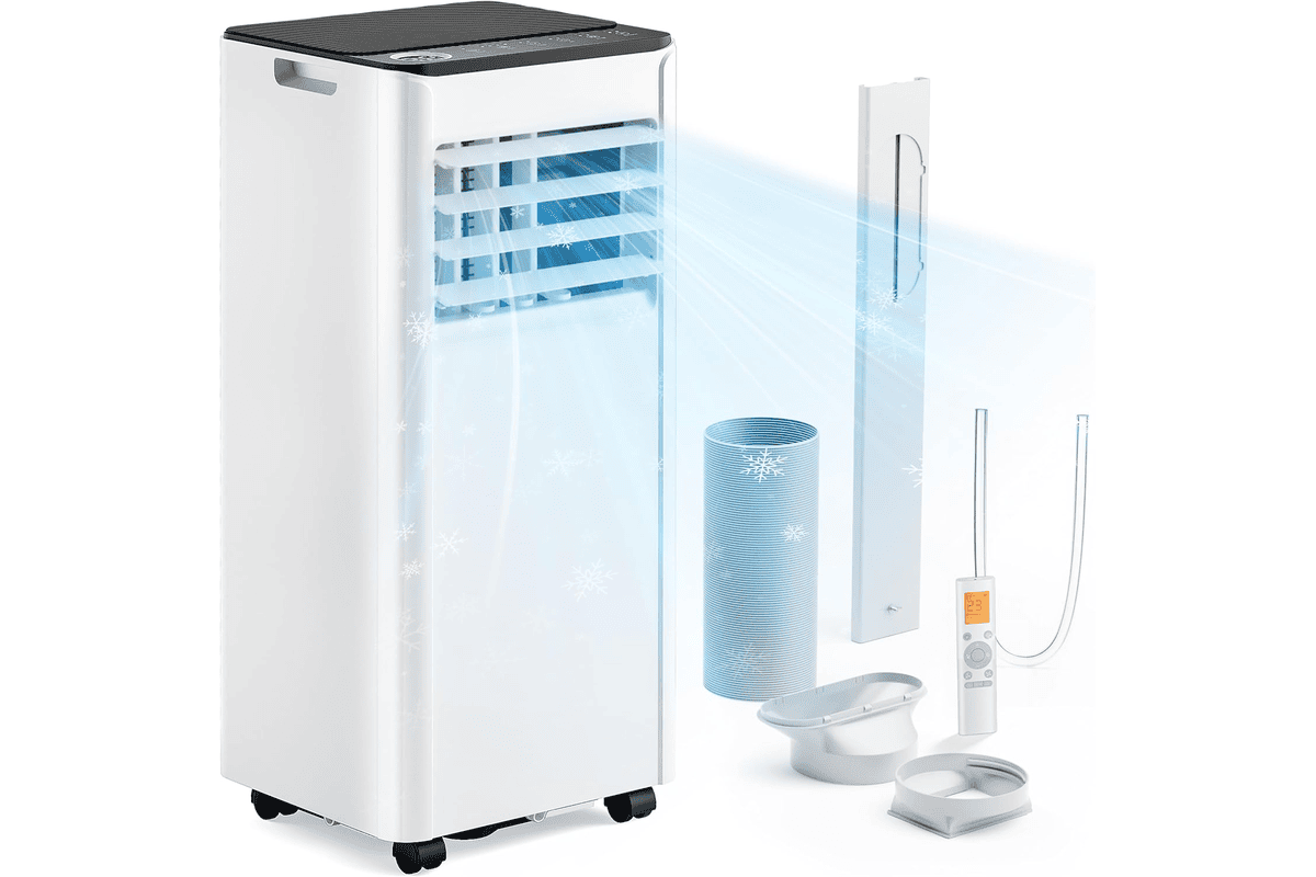 Euhomy climatiseur mobile 9000 BTU 2 6 kW 4 en 1 telecommande ecran tactile silencieux canicule deshumidificateur ventilateur